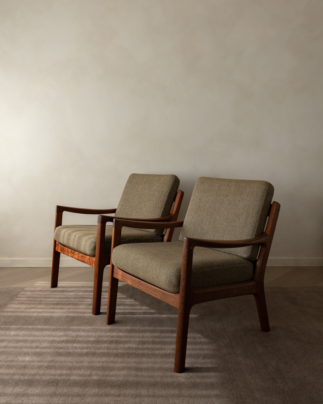 Mid Century Modern Teak Lounge Chairs Senator by Ole Wanscher for Cado, 1960s, Set of 2