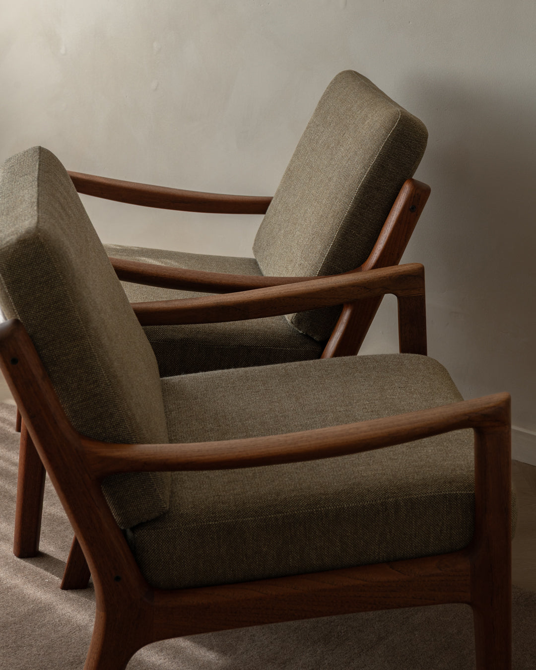 Mid Century Modern Teak Lounge Chairs Senator by Ole Wanscher for Cado, 1960s, Set of 2