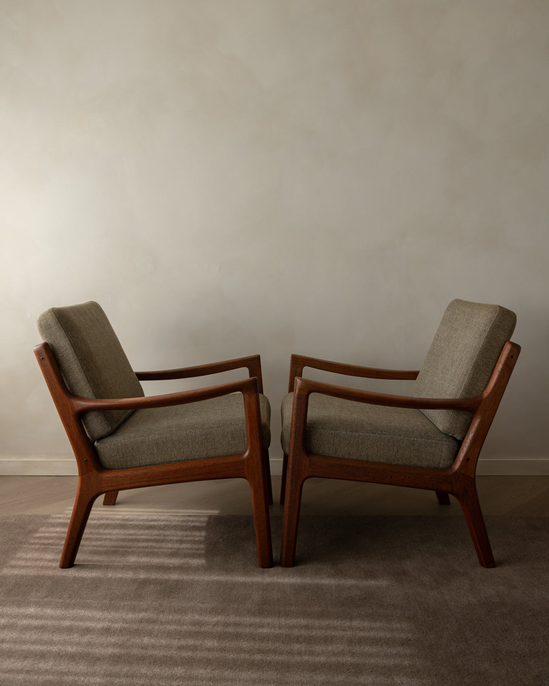 Mid Century Modern Teak Lounge Chairs Senator by Ole Wanscher for Cado, 1960s, Set of 2