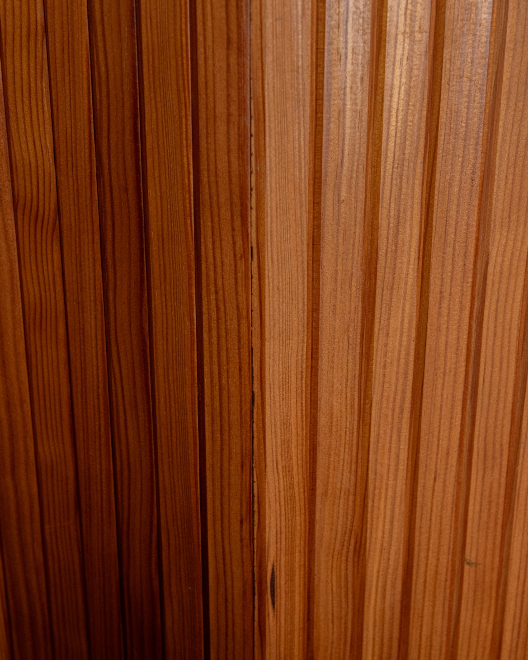 Vintage Art Deco Pine Tambour Room Divider by Jomain Baumann for Baumann, 1930s