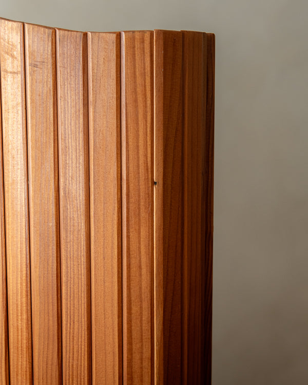 Vintage Art Deco Pine Tambour Room Divider by Jomain Baumann for Baumann, 1930s