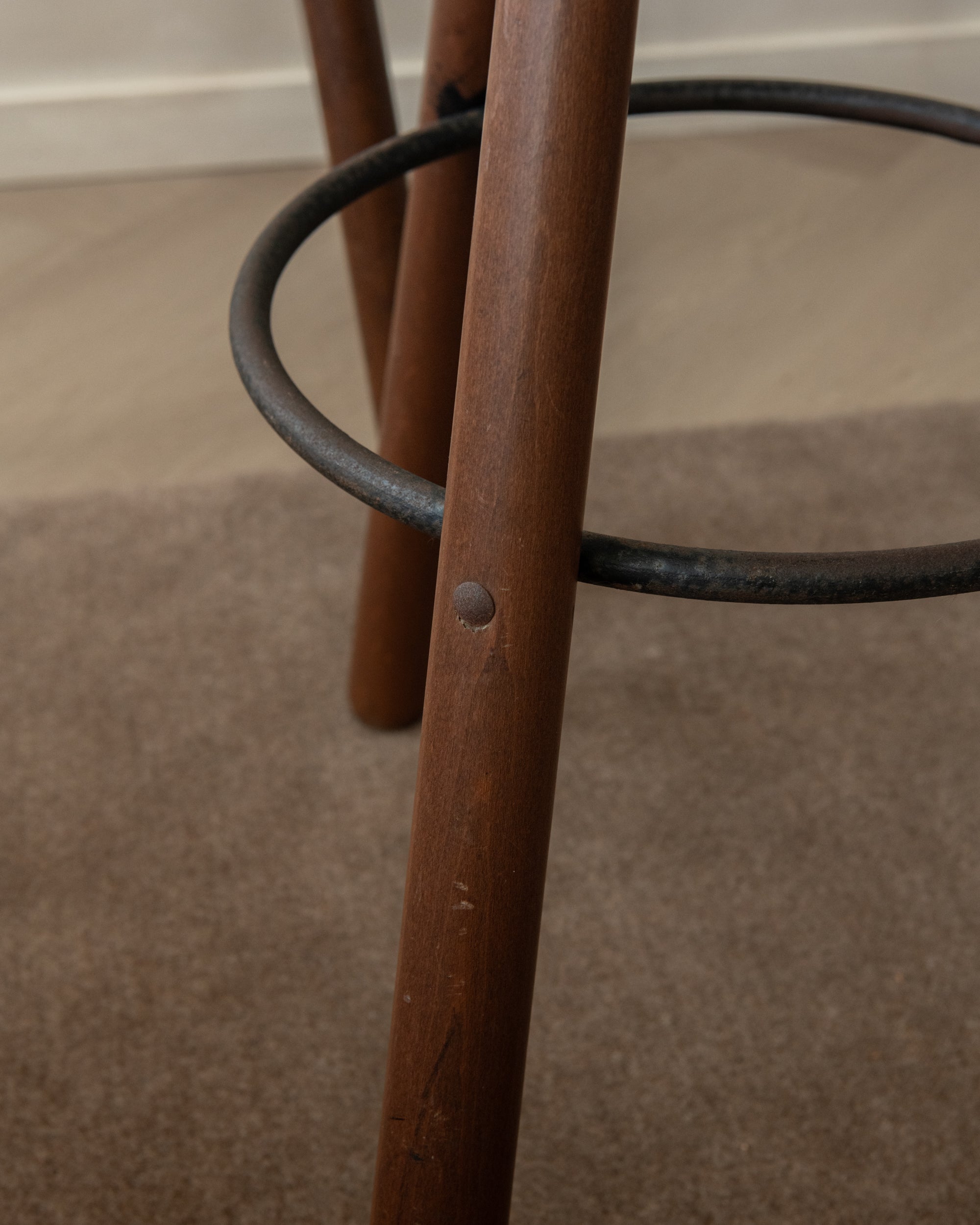 Spanish Brutalist Wooden Marbella Bar Stools by Confonorm, 1970s, Set of 3