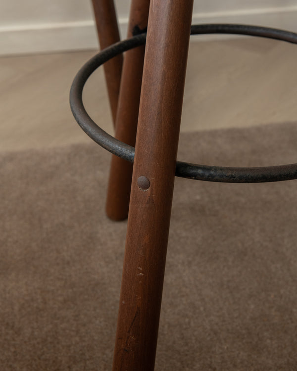 Spanish Brutalist Wooden Marbella Bar Stools by Confonorm, 1970s, Set of 3