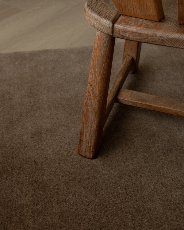 Brutalist Oak Armchair with Sculptural High Back by De Puydt, 1960s