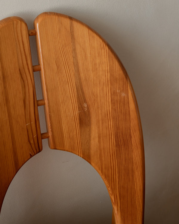Scandinavian Brutalist Pine Dining Chairs, 1970s, Set of 6