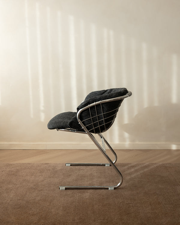 Italian Modern Chrome Flynn Dining Chairs by Gastone Rinaldi for Thema, 1970s, Set of 4
