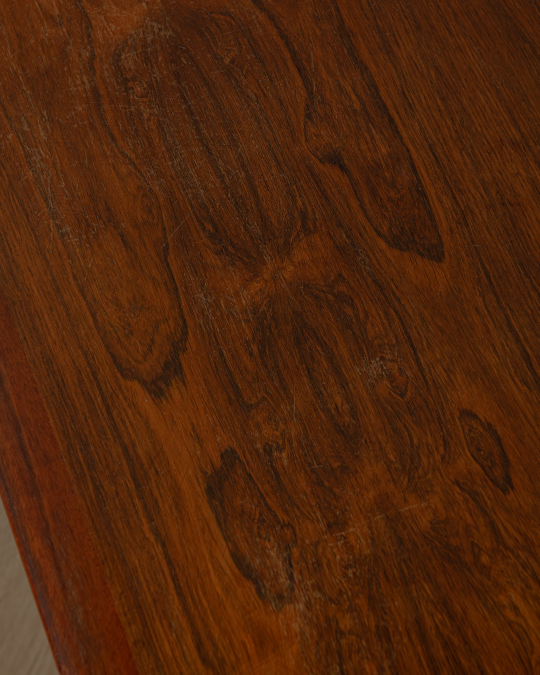 Mid Century Modern Rosewood Coffee Table With Leather Magazine Shelf by Topform, 1960s