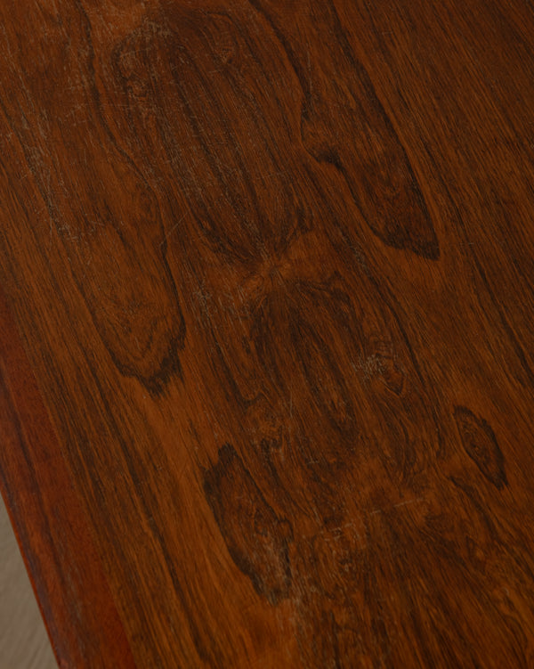 Mid Century Modern Rosewood Coffee Table With Leather Magazine Shelf by Topform, 1960s