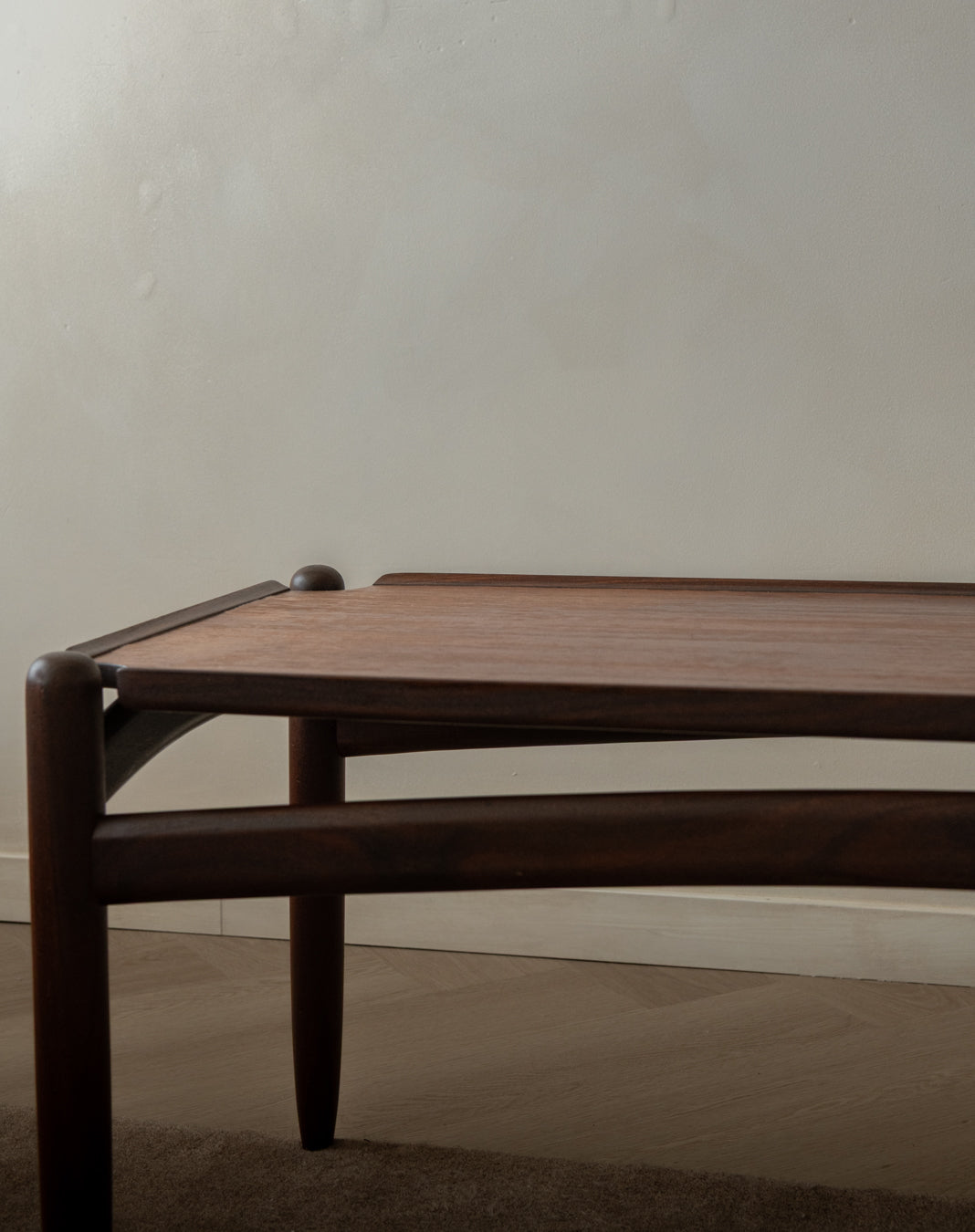 Scandinavian Modern Teak Coffee Table, Sculptural Tray Top Table, 1960s