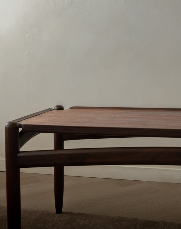 Scandinavian Modern Teak Coffee Table, Sculptural Tray Top Table, 1960s