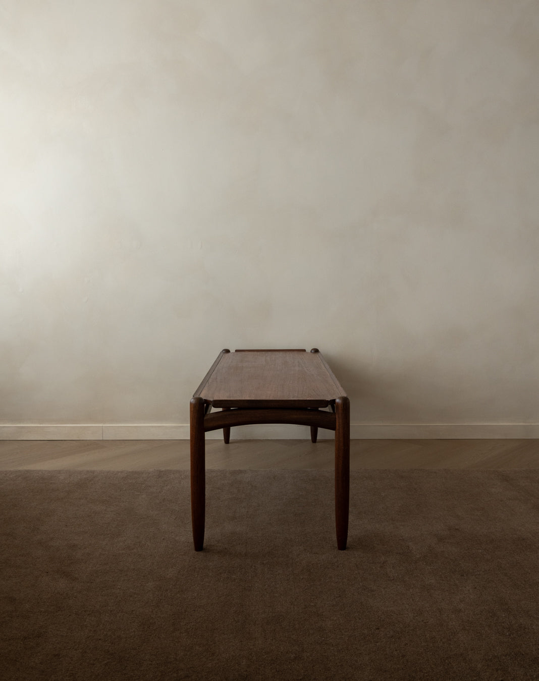 Scandinavian Modern Teak Coffee Table, Sculptural Tray Top Table, 1960s
