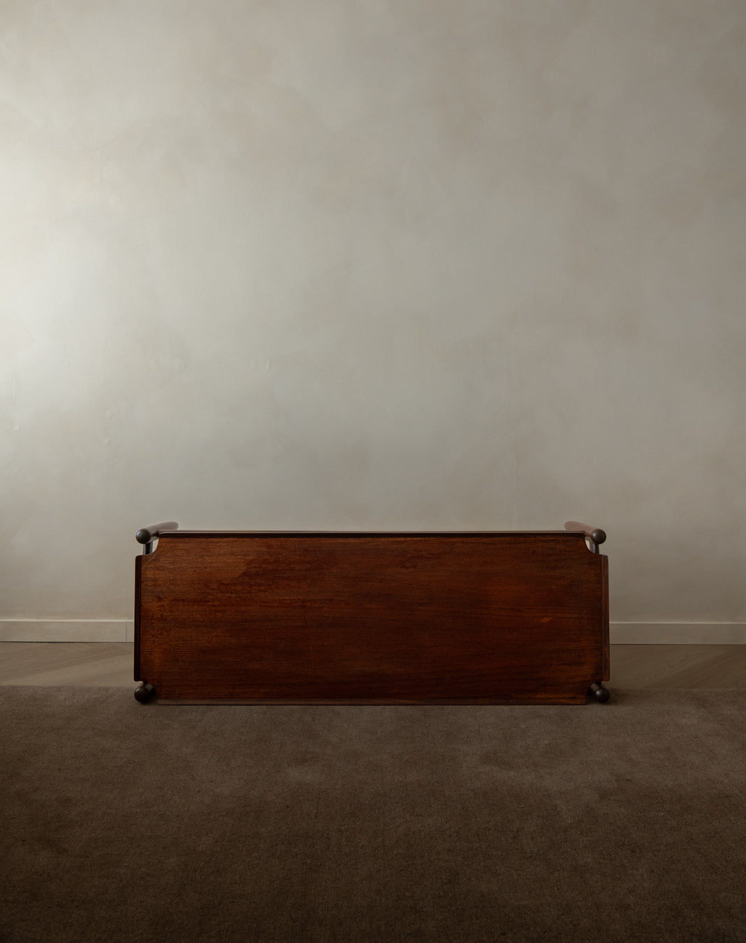 Scandinavian Modern Teak Coffee Table, Sculptural Tray Top Table, 1960s