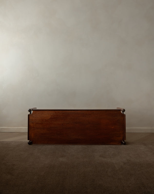 Scandinavian Modern Teak Coffee Table, Sculptural Tray Top Table, 1960s