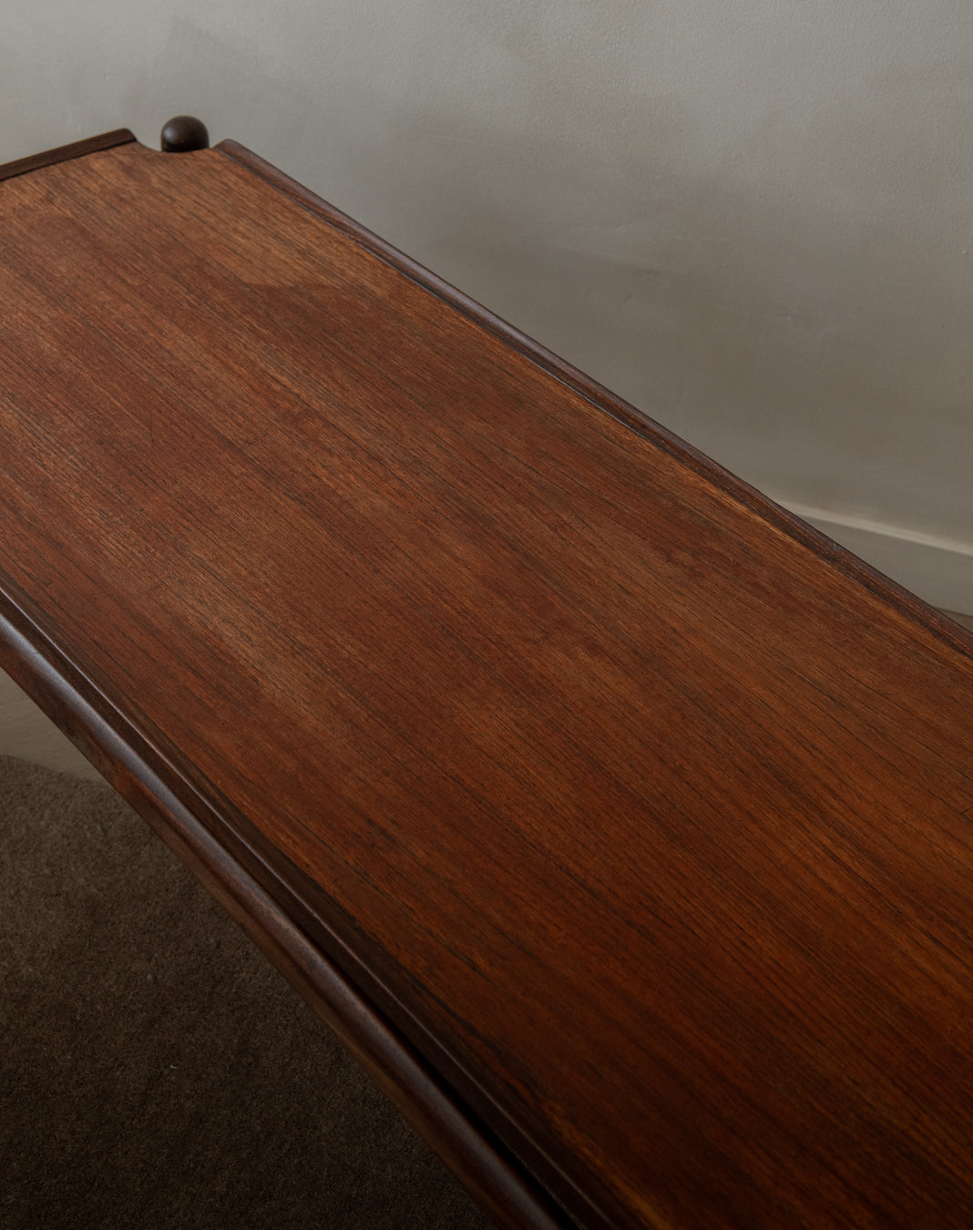 Scandinavian Modern Teak Coffee Table, Sculptural Tray Top Table, 1960s