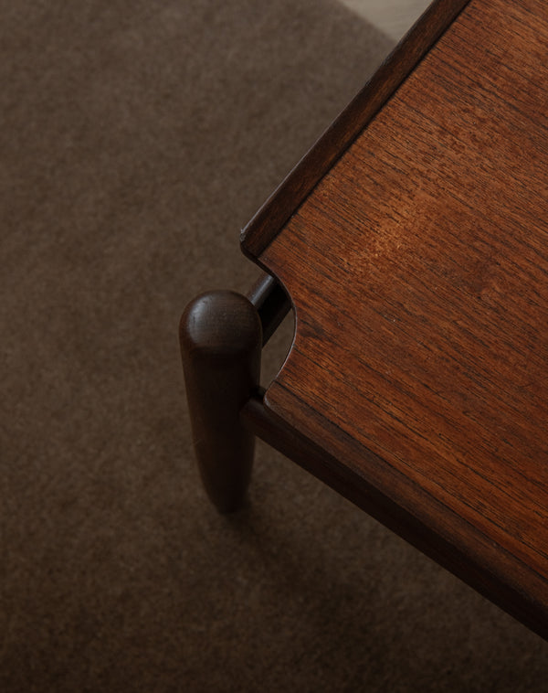 Scandinavian Modern Teak Coffee Table, Sculptural Tray Top Table, 1960s
