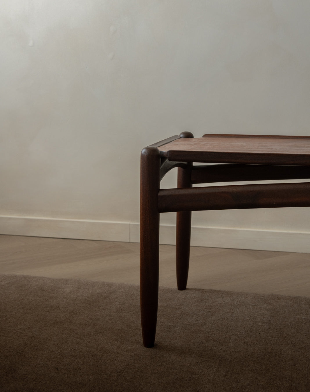 Scandinavian Modern Teak Coffee Table, Sculptural Tray Top Table, 1960s