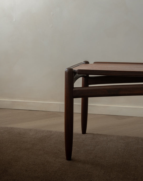 Scandinavian Modern Teak Coffee Table, Sculptural Tray Top Table, 1960s