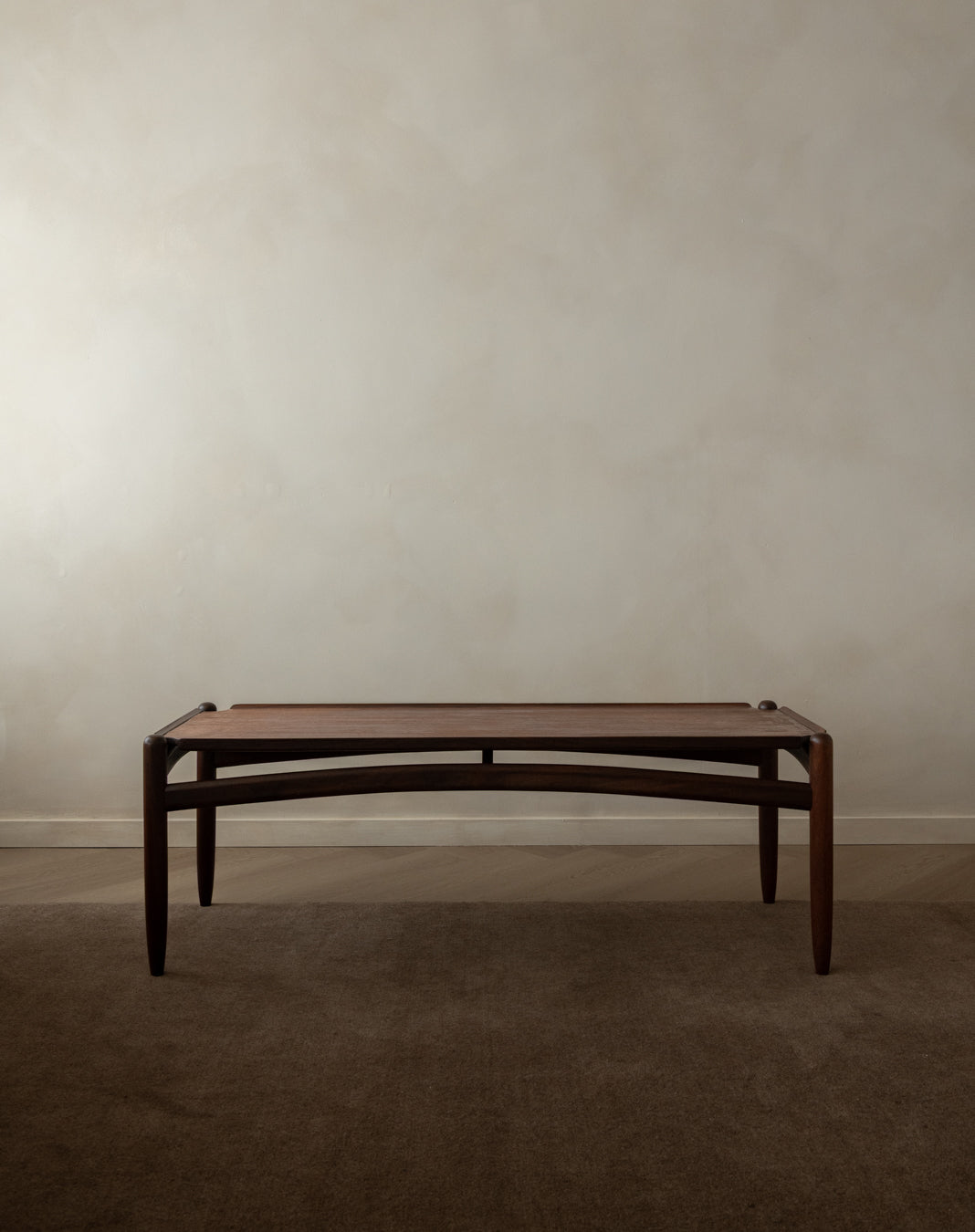 Scandinavian Modern Teak Coffee Table, Sculptural Tray Top Table, 1960s