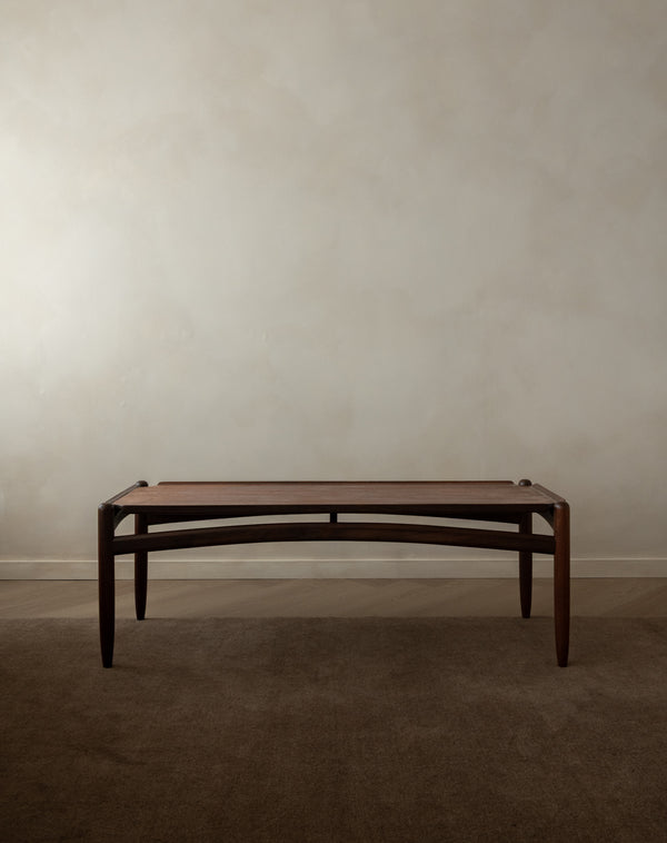 Scandinavian Modern Teak Coffee Table, Sculptural Tray Top Table, 1960s