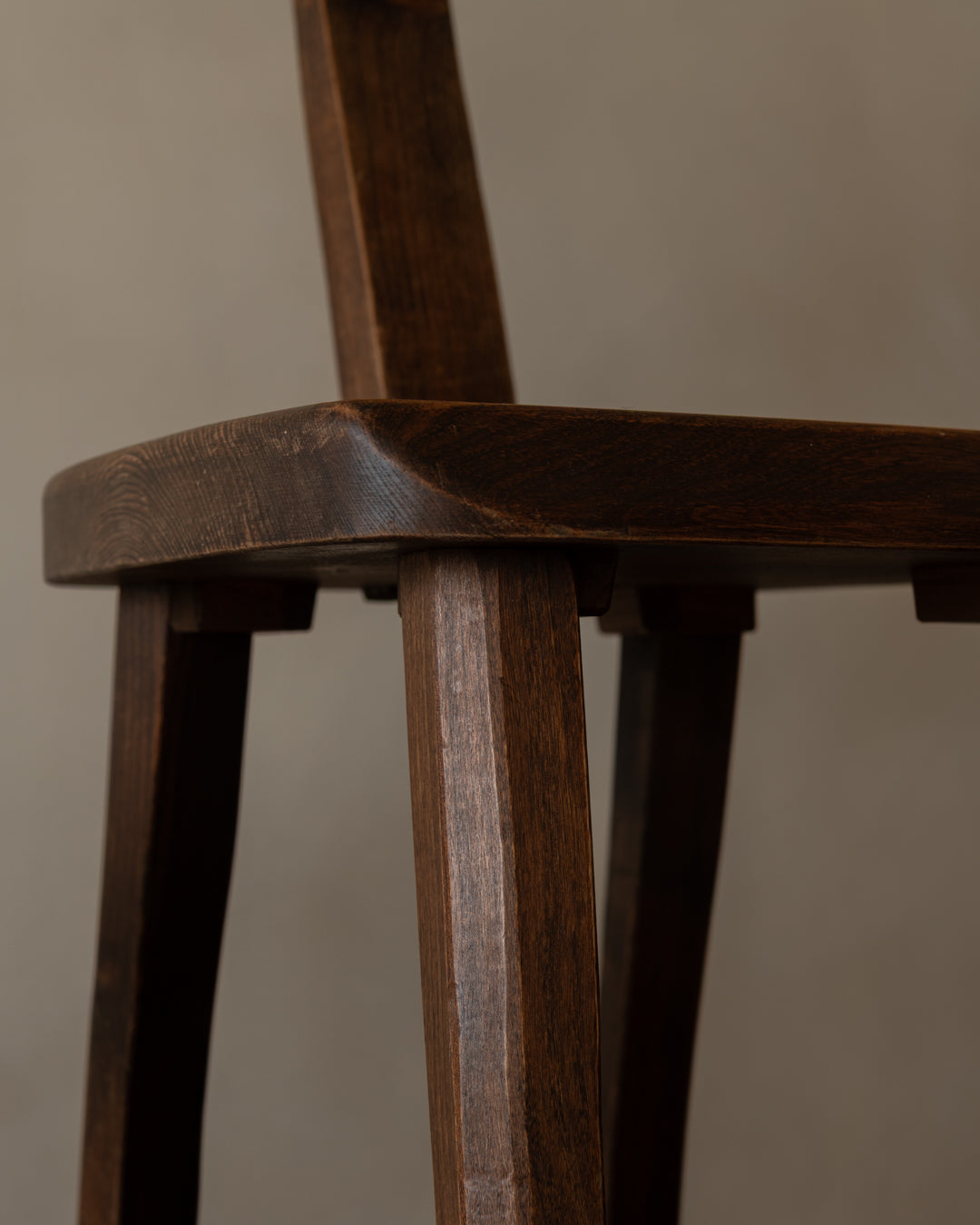 French Brutalist Elm T Dining Chairs by Aranjou, 1960s, Set of 3