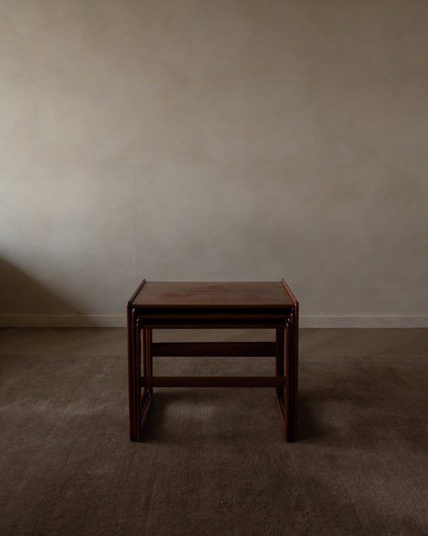 Danish Modern Teak Nesting Tables by Arne Hovmand-Olsen for Mogens Kold, 1960s, Set of 3