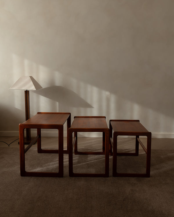 Danish Modern Teak Nesting Tables by Arne Hovmand-Olsen for Mogens Kold, 1960s, Set of 3