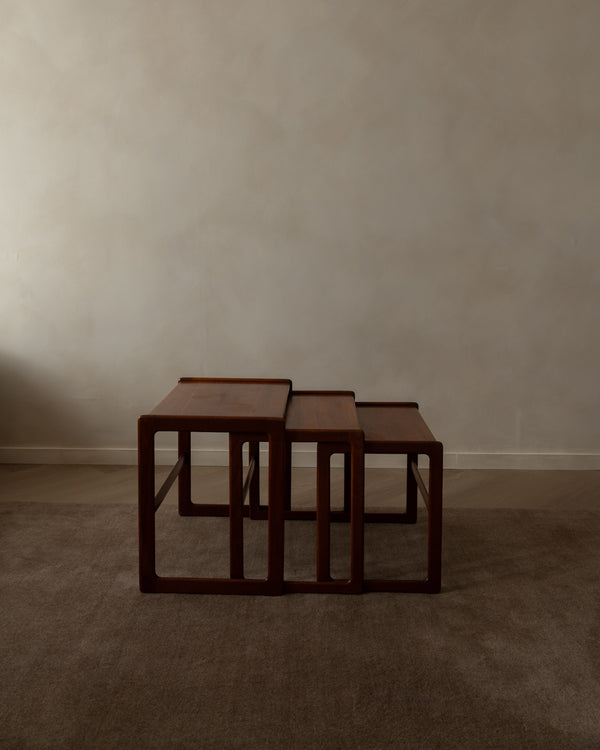 Danish Modern Teak Nesting Tables by Arne Hovmand-Olsen for Mogens Kold, 1960s, Set of 3