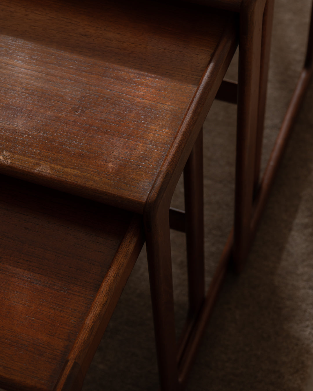 Danish Modern Teak Nesting Tables by Arne Hovmand-Olsen for Mogens Kold, 1960s, Set of 3