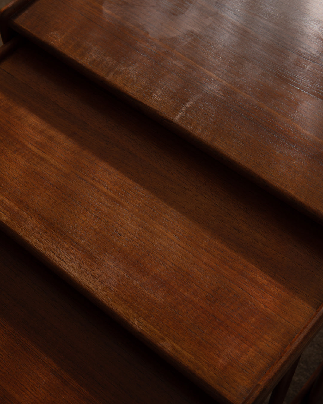 Danish Modern Teak Nesting Tables by Arne Hovmand-Olsen for Mogens Kold, 1960s, Set of 3