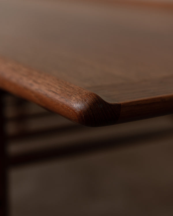 Danish Modern Teak Coffee Table by Grete Jalk, 1960s, Slatted Magazine Shelf