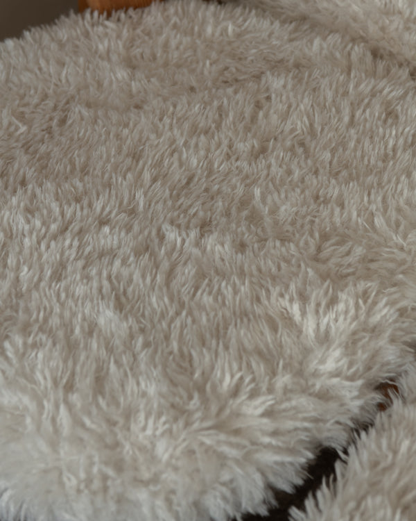 Scandinavian Modern Pine Dining Chairs in Faux Sheepskin, 1970s