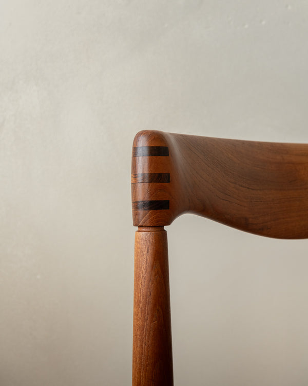 Danish Modern Teak and Paper Cord Dining Chairs by H.W. Klein for Bramin, 1960s, Set of 3