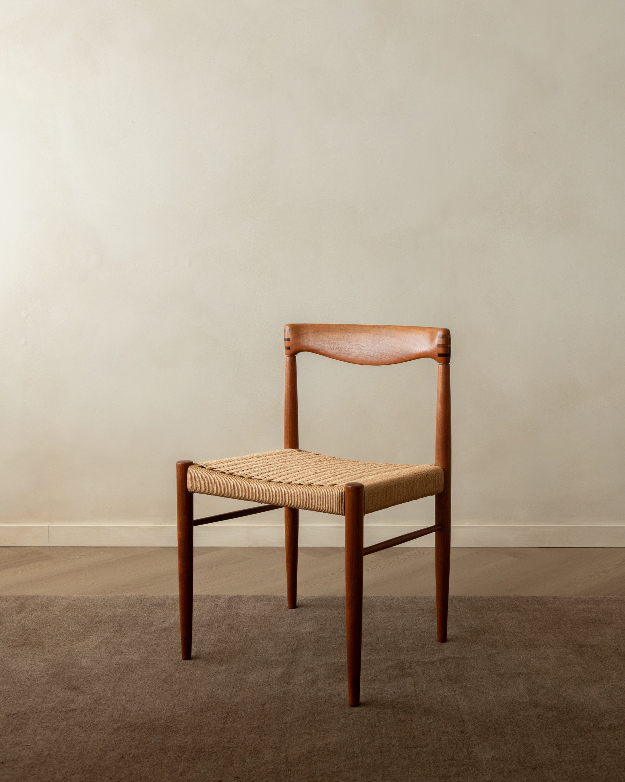 Danish Modern Teak and Paper Cord Dining Chairs by H.W. Klein for Bramin, 1960s, Set of 3