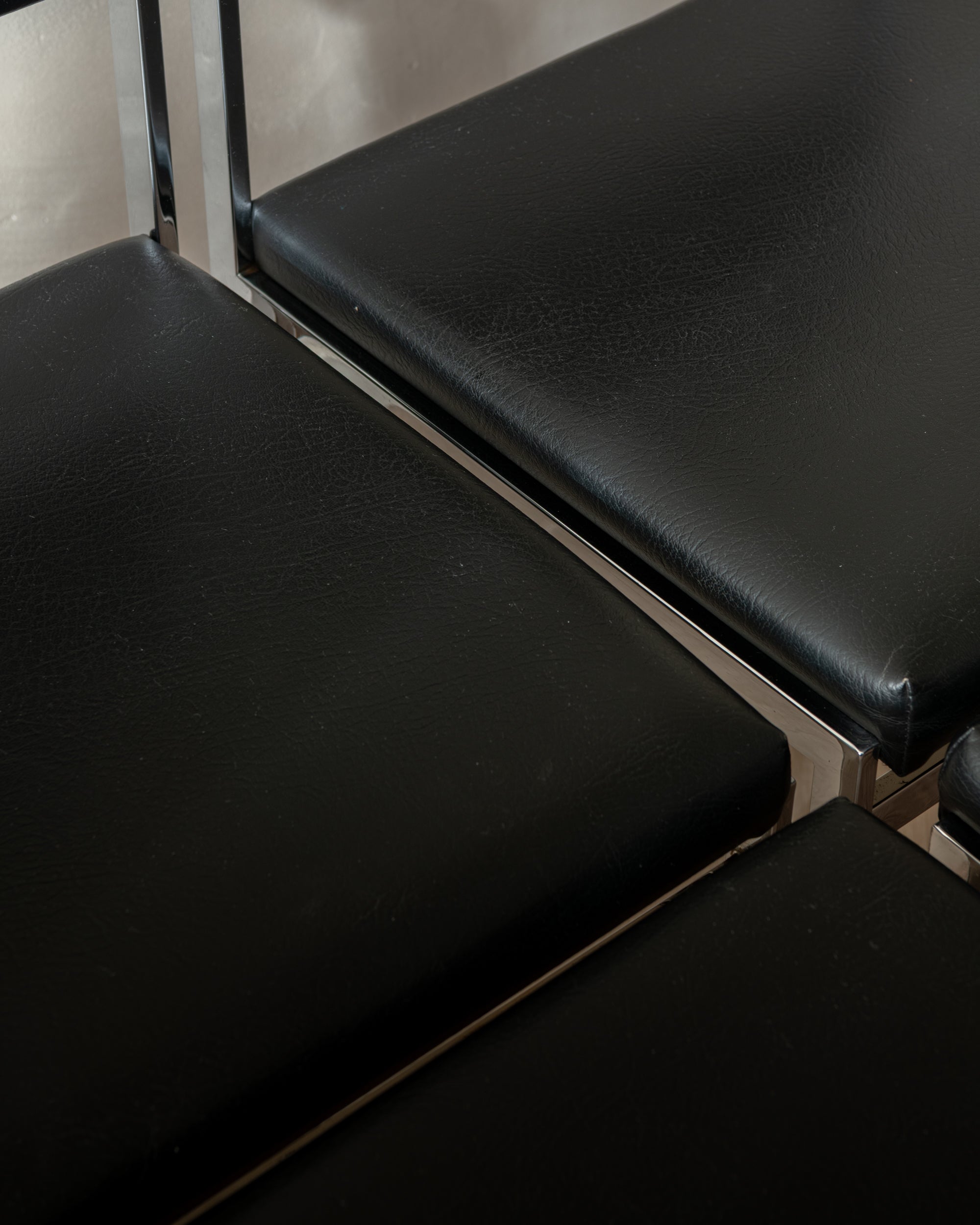 Bauhaus Chrome Leather Dining Chairs SM07 by Cees Braakman for Pastoe, 1960s, Set of 4