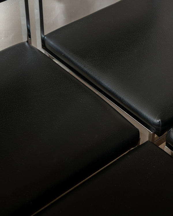 Bauhaus Chrome Leather Dining Chairs SM07 by Cees Braakman for Pastoe, 1960s, Set of 4