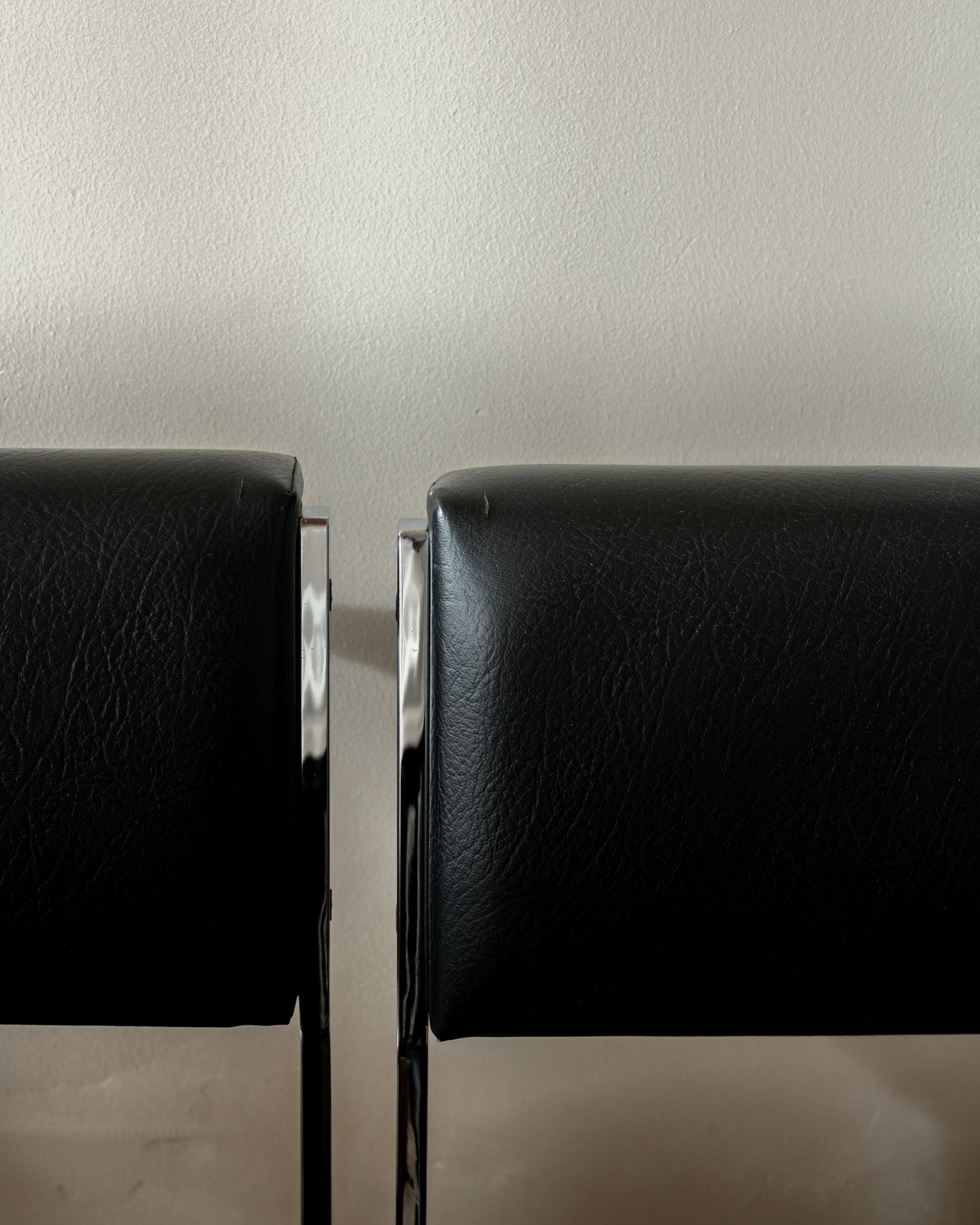 Bauhaus Chrome Leather Dining Chairs SM07 by Cees Braakman for Pastoe, 1960s, Set of 4