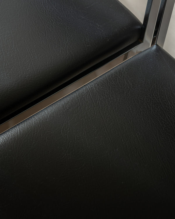 Bauhaus Chrome Leather Dining Chairs SM07 by Cees Braakman for Pastoe, 1960s, Set of 4