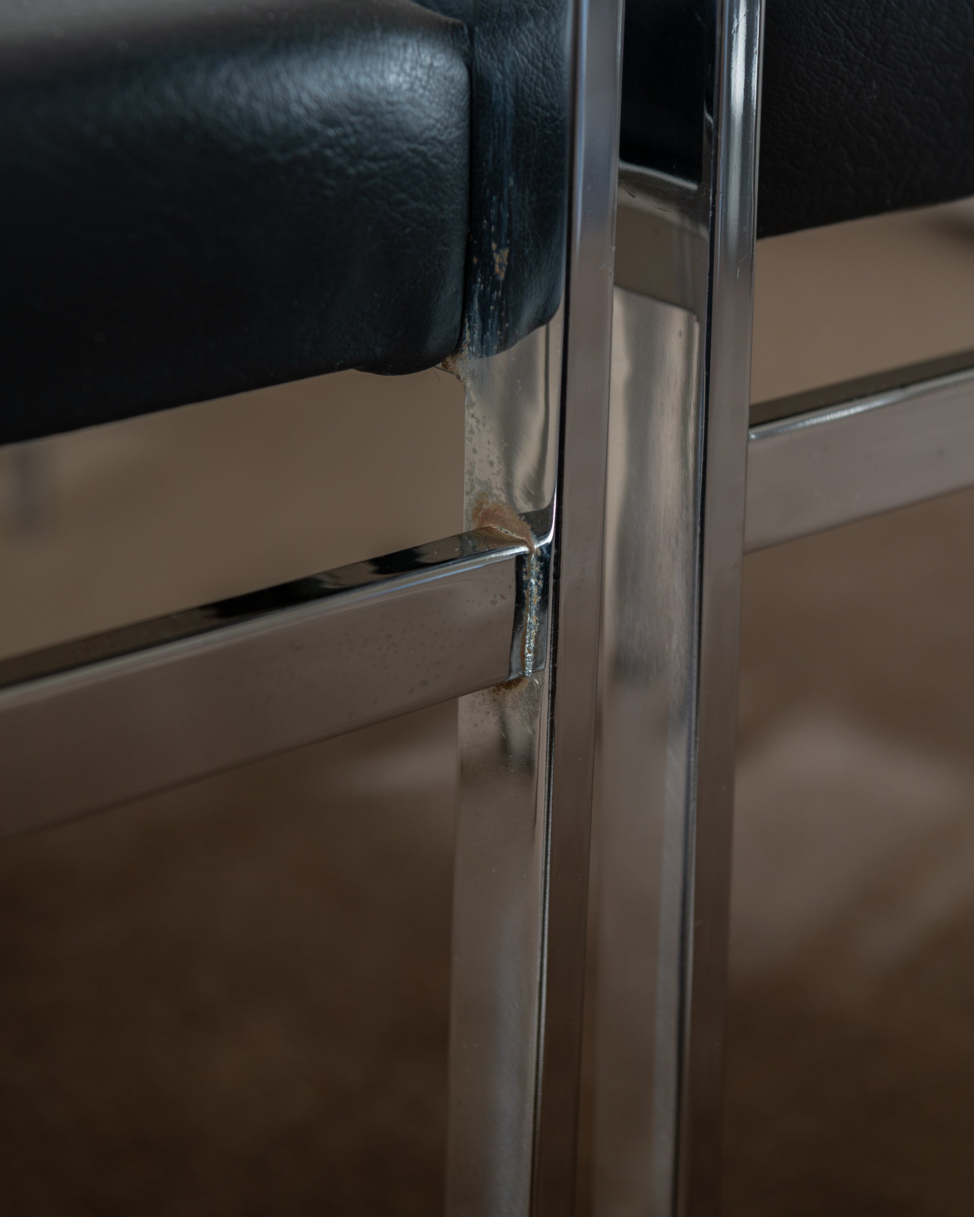 Bauhaus Chrome Leather Dining Chairs SM07 by Cees Braakman for Pastoe, 1960s, Set of 4