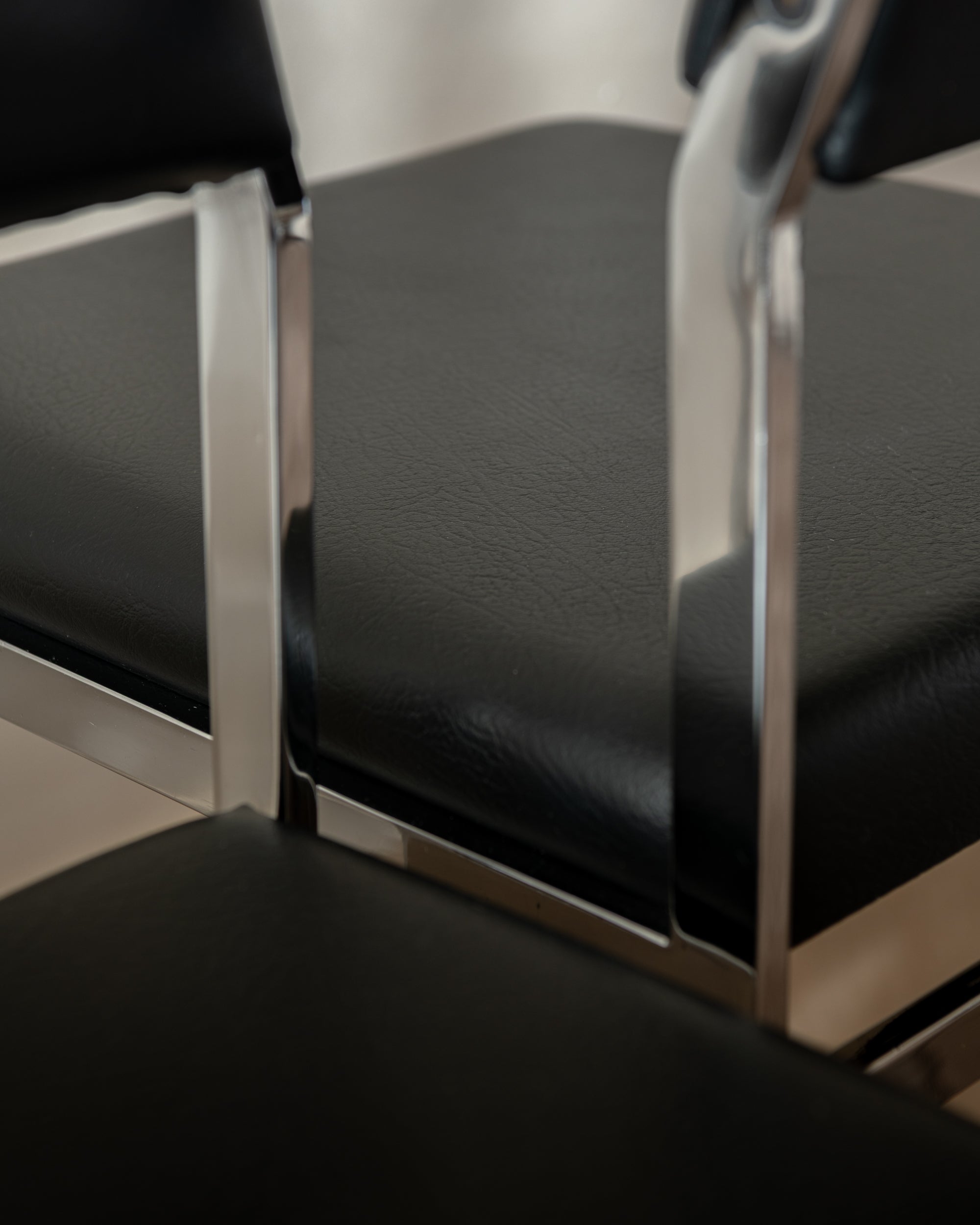 Bauhaus Chrome Leather Dining Chairs SM07 by Cees Braakman for Pastoe, 1960s, Set of 4