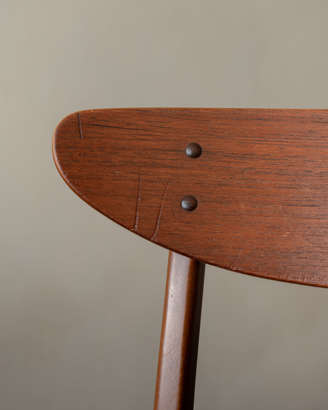Mid Century Teak Dining Chairs, Newly Upholstered Black Skai Seats, 1960s