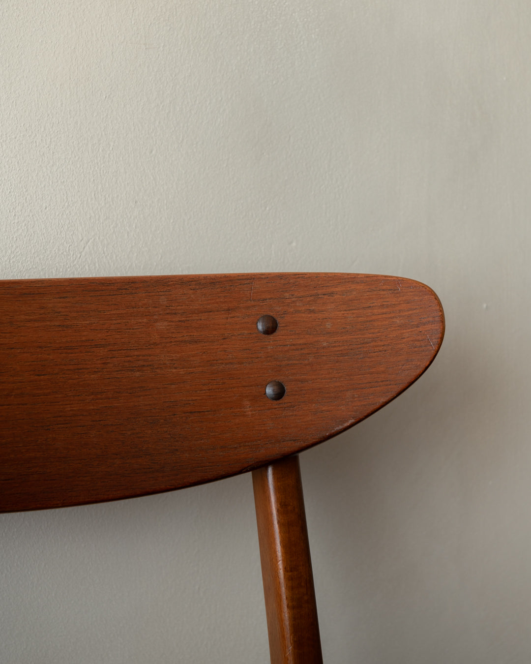 Mid Century Teak Dining Chairs, Newly Upholstered Black Skai Seats, 1960s