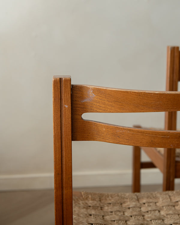 Vintage Italian Rustic Modern Dining Chairs by Snaidero, 1970s, Set of 5