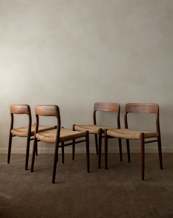 Mid Century Modern Teak Dining Chairs by Niels Otto Møller for J.L. Møllers, 1950s, Set of 4