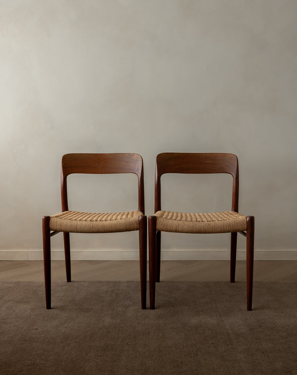 Mid Century Modern Teak Dining Chairs by Niels Otto Møller for J.L. Møllers, 1950s, Set of 4