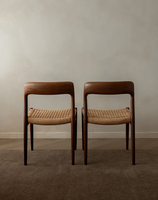 Mid Century Modern Teak Dining Chairs by Niels Otto Møller for J.L. Møllers, 1950s, Set of 4