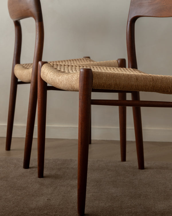 Mid Century Modern Teak Dining Chairs by Niels Otto Møller for J.L. Møllers, 1950s, Set of 4
