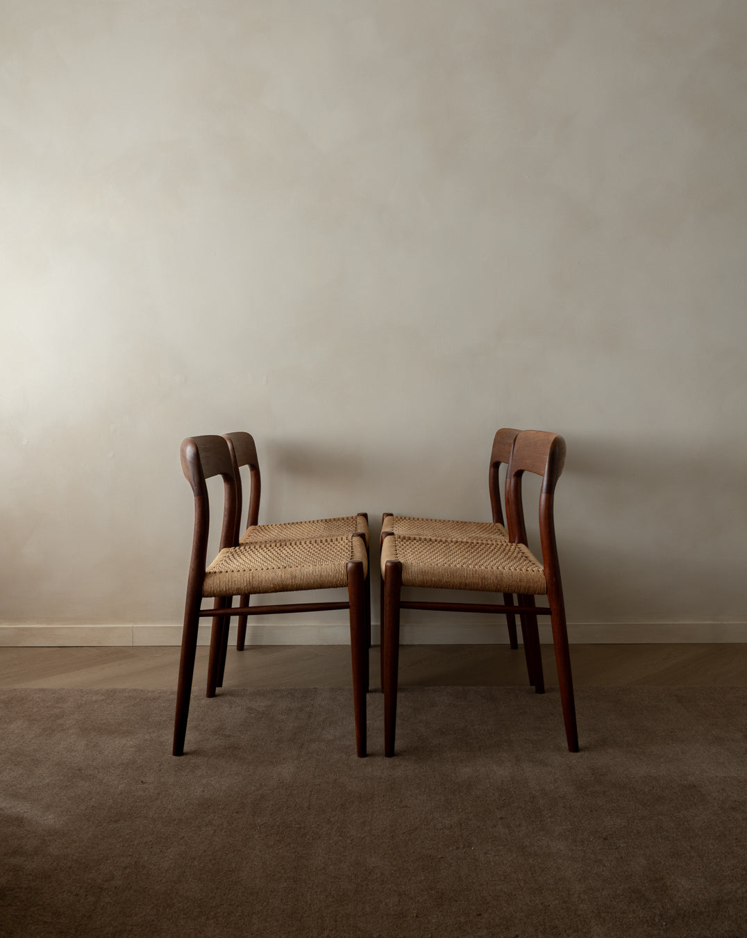 Mid Century Modern Teak Dining Chairs by Niels Otto Møller for J.L. Møllers, 1950s, Set of 4