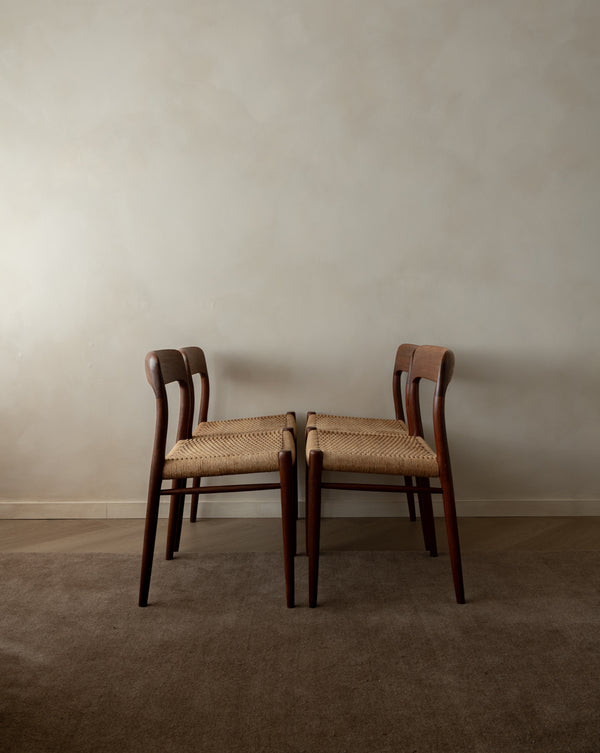 Mid Century Modern Teak Dining Chairs by Niels Otto Møller for J.L. Møllers, 1950s, Set of 4
