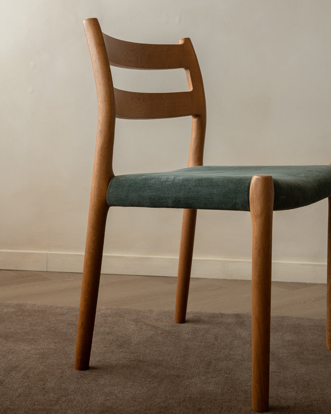 Mid Century Oak Dining Chairs Model 84 by Niels Otto Møller for J.L. Møllers, 1970s, Set of 4