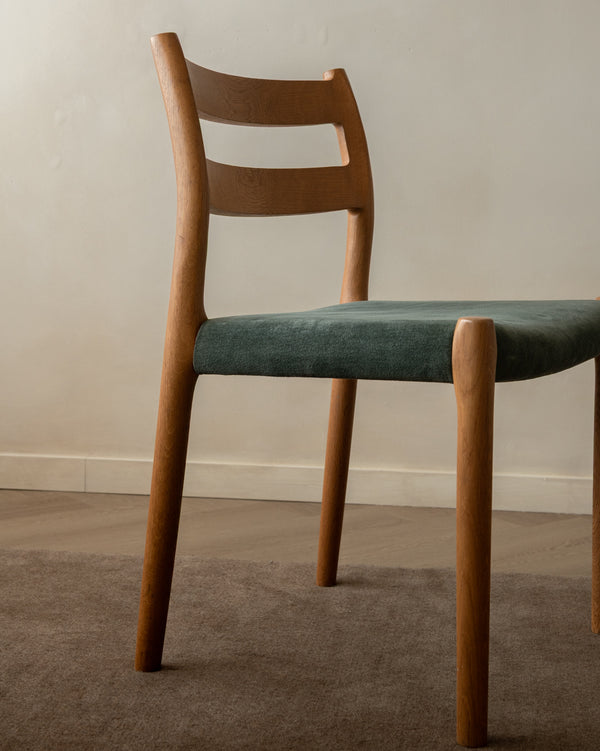 Mid Century Oak Dining Chairs Model 84 by Niels Otto Møller for J.L. Møllers, 1970s, Set of 4